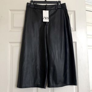 Zara wide leg faux leather